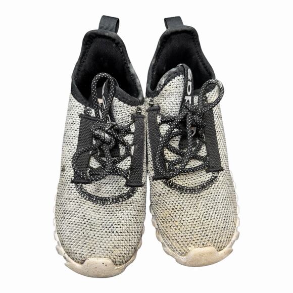 Adidas Kids Sneakers Gray/Black Knit Athletic Shoes Size 1 Running Casual - Picture 3 of 7